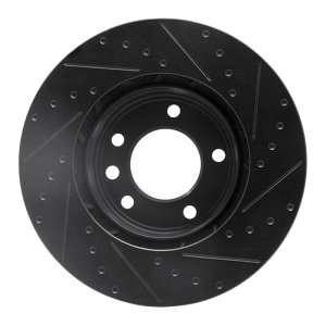 Porsche Cayenne Brake Rotor (1) - Front - R1 Concepts - Drilled & Slotted - Black - `03-`18